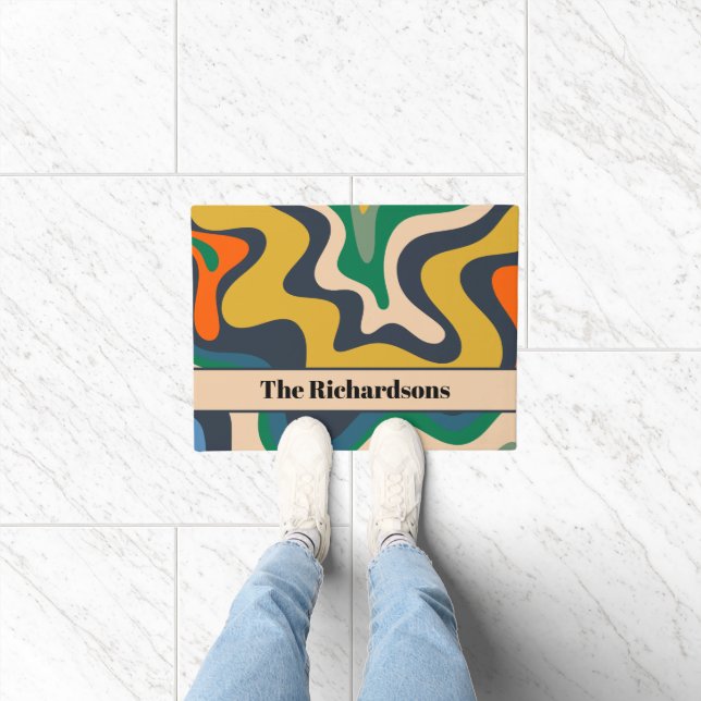 Tapete Abstrato de espiral de líquido retrô personalizado (Interior)