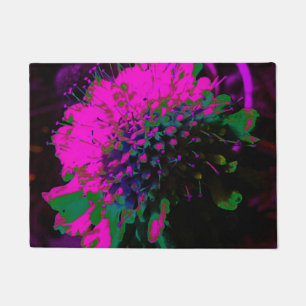 Tapete Abstrato de triquete - Retro Rosa Quente e Flor Pr