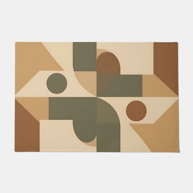 Tapete Abstrato Geométrico Boho Terroso (Frente)