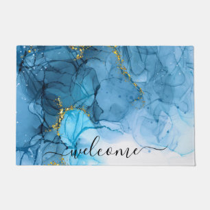Tapete Abstrato Marble Azul