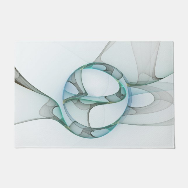 Tapete Abstrato moderna Cinza azul-turquesa (Frente)