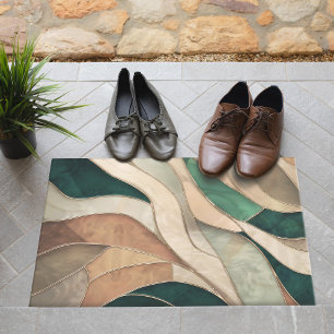 Tapete Abstrato mosaico - Taupe e Emerald