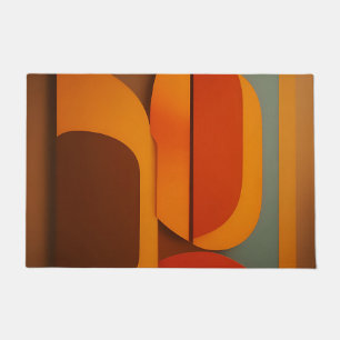 Tapete Abstrato Ousado Laranja Retrô Meados do Século