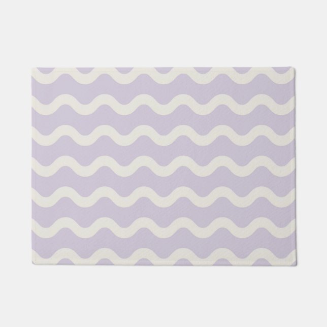 Tapete Abstrato Purple Wavy Stripe Moderna Primavera de V (Frente)