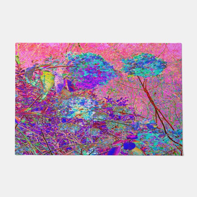 Tapete Abstrato púrpura e azul-hidrangea com magenta (Frente)
