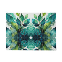 Abstrato Turquesa, Verde, Esmeralda, Botânico