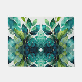 Tapete Abstrato Turquesa, Verde, Esmeralda, Botânico