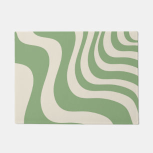 Tapete Abstrato Verde Greve de Onda Moderna Primavera de