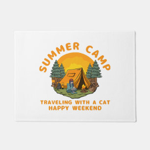 Tapete Acampamento de verão viajando com um gato