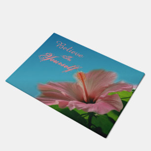 Tapete Acredite na citação inspiracional do Flor Hibiscus