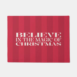Tapete Acredite Na Magia Do Natal Listrado Vermelho Vinta