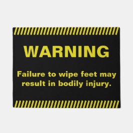 Tapete Advertência engraçada dos pés da limpeza