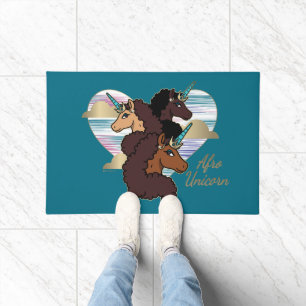 Tapete Afro Unicorn Trio Heart Design