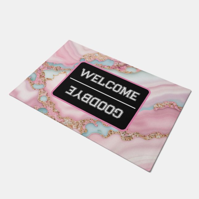 Tapete Agate Marble Modern Blue Coleção Dourada (Inclinado)