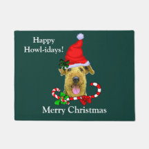 Airedale Terrier Christmas Door Mat
