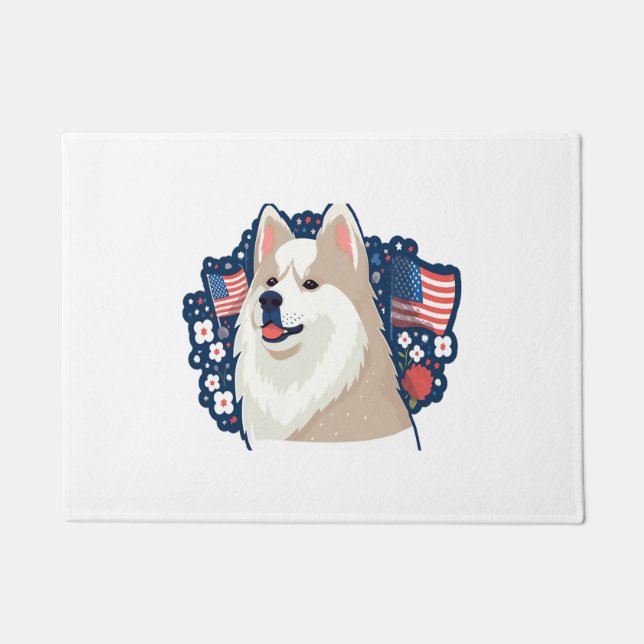 Tapete Akita cão com tema do dia da independência (Frente)