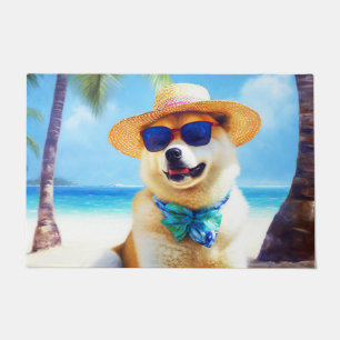 Tapete Akita na Praia, presente de verão para amantes de 