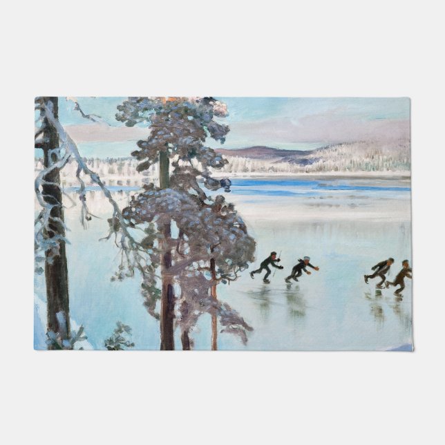 Tapete Akseli Gallen-Kallela - Patinadores perto de Kalel (Frente)