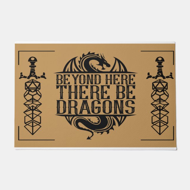 Tapete Além Daqui Há Dragão|Dungeon Dragon Doormat (Frente)