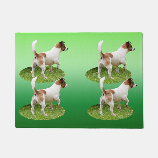 Tapete Alerta de Terrier Fox Miniatura, Porta (Frente)