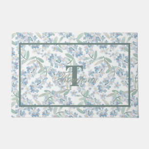 Tapete Algodão francês Sage Green Floral Monograma