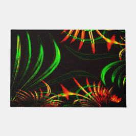 Tapete Algumas folhas de erva e entaladas "pétalas de flo