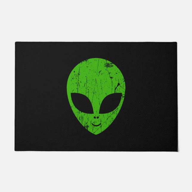 Tapete alien green head ufo science fiction extraterrestr (Frente)
