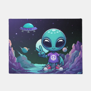 Tapete Alienígena de paz e nave espacial