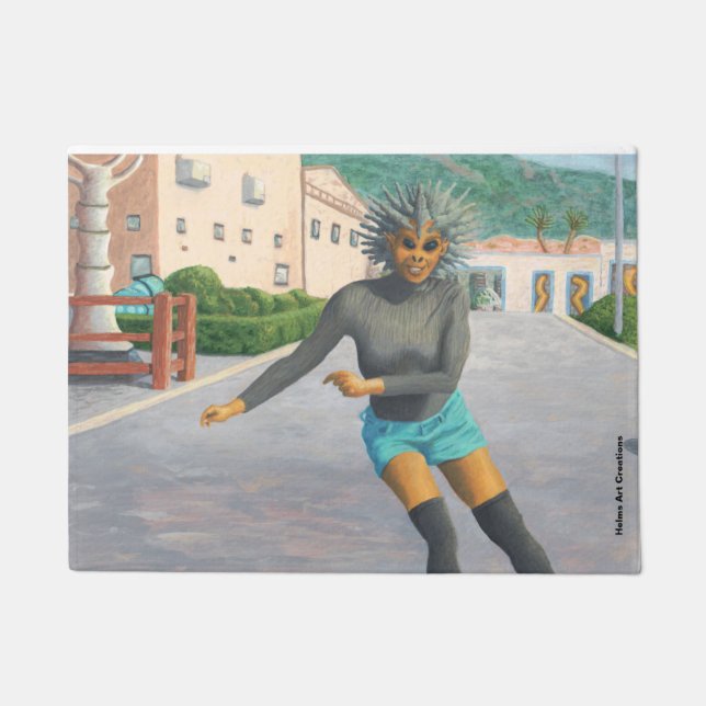 Tapete Alienígena Roller Skating Fantasy Art Door Mat