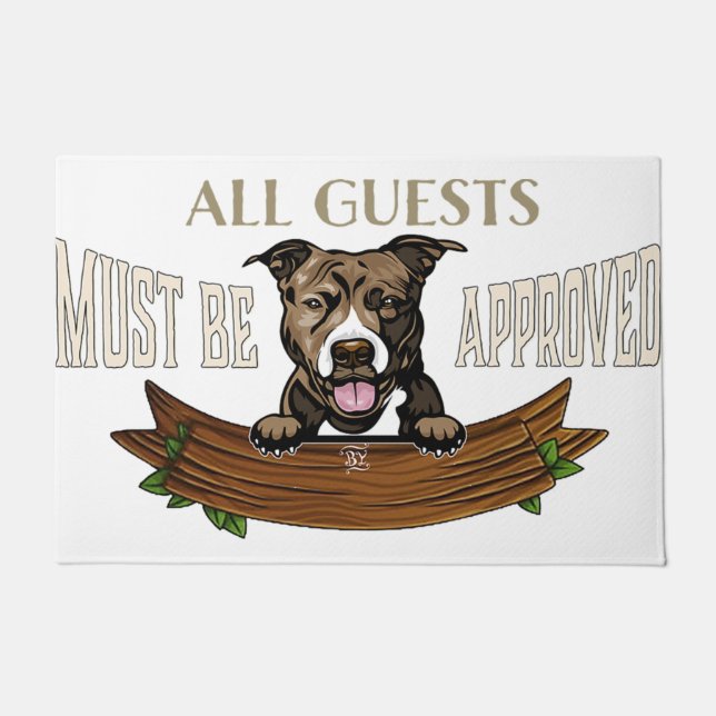 Tapete All Guests Must Be Appoved Mat, Cute Dog  (Frente)