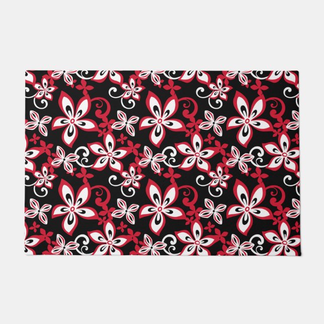 TAPETE ALOHA HAWAII (PRETO/VERMELHO) (Frente)