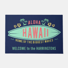 Tapete Aloha Hawaiian Surfer Custom Name Mat