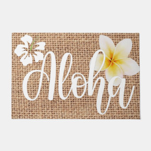Tapete Aloha linda floral no Burlap Hawaii verão
