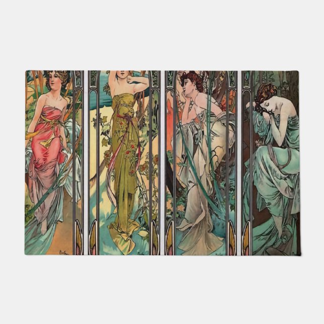 Tapete Alphonse Mucha art, art nouveau, vintage, females, (Frente)