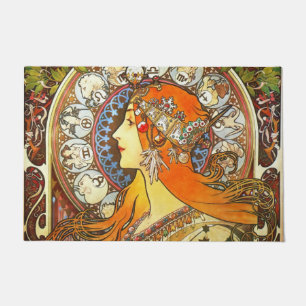 Tapete Alphonse Mucha La Plume Zodiac Art Nouveau Vintage
