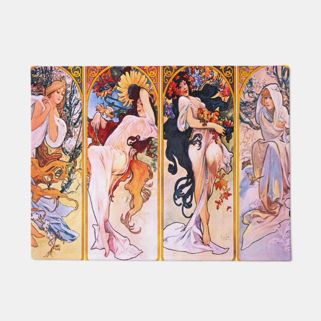 Tapete Alphonse Mucha - Quatro Estações (Frente)