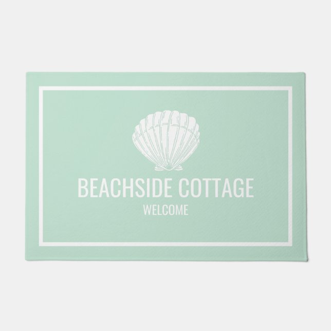 Tapete Aluguer de Férias de Praia Shell Airbnb Bem-vindo (Frente)