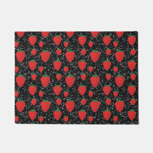 Tapete Amantes de Frutas Morango Vermelho Elegantes