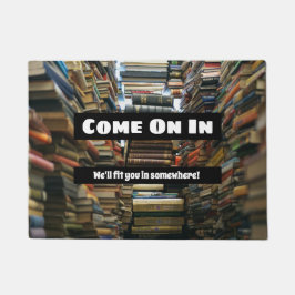 Tapete Amantes engraçados de livros são bem-vindos com pi