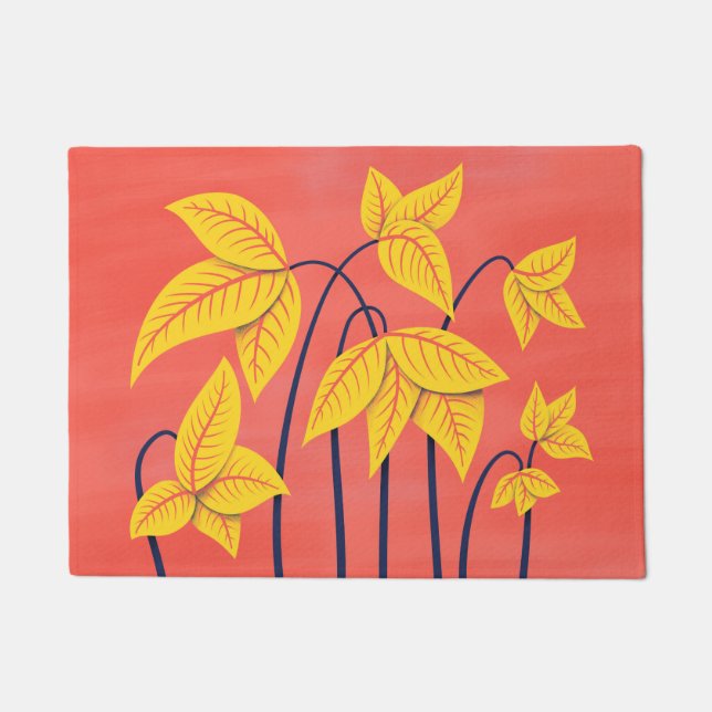 Tapete Amarelo rosa-rosa tropical (Frente)