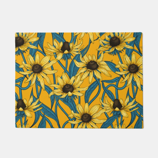 Tapete Amarelo Rudbekia em amarelo (Frente)