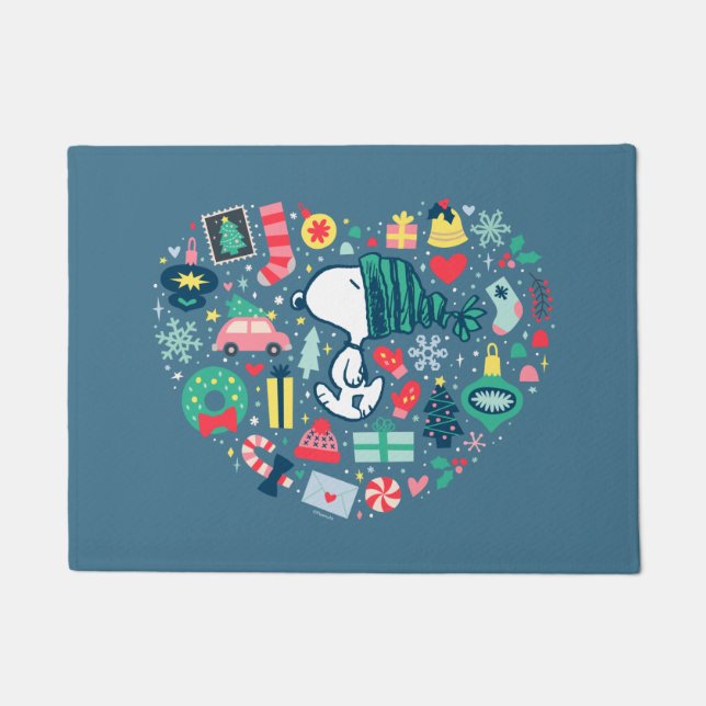 Tapete Amendoins | Coração Feliz Feriado Snoopy (Frente)