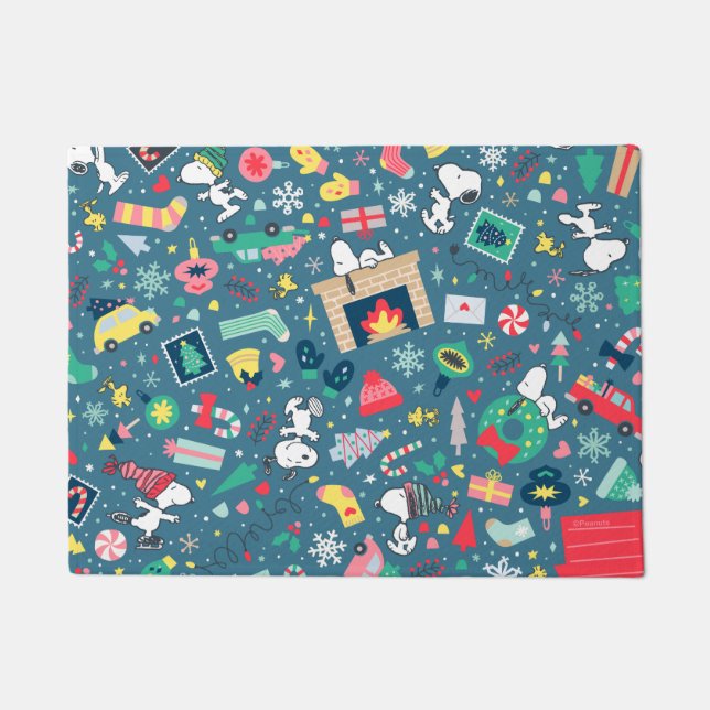 Tapete Amendoins | Padrão de Férias Snoopy (Frente)