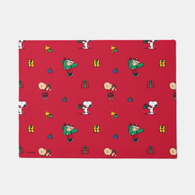 Tapete Amendoins | Presente de Natal Com Vermelho (Frente)