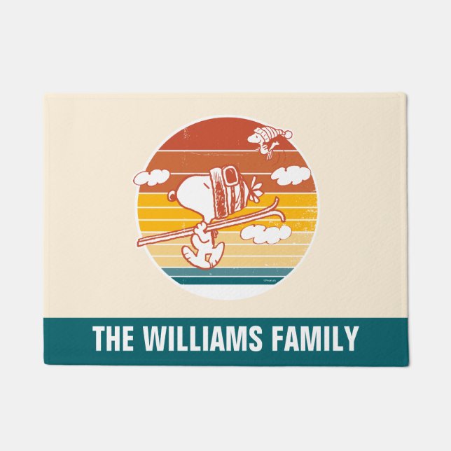 Tapete Amendoins | Triagem de Esqui de Snoopy & Woodstock (Frente)