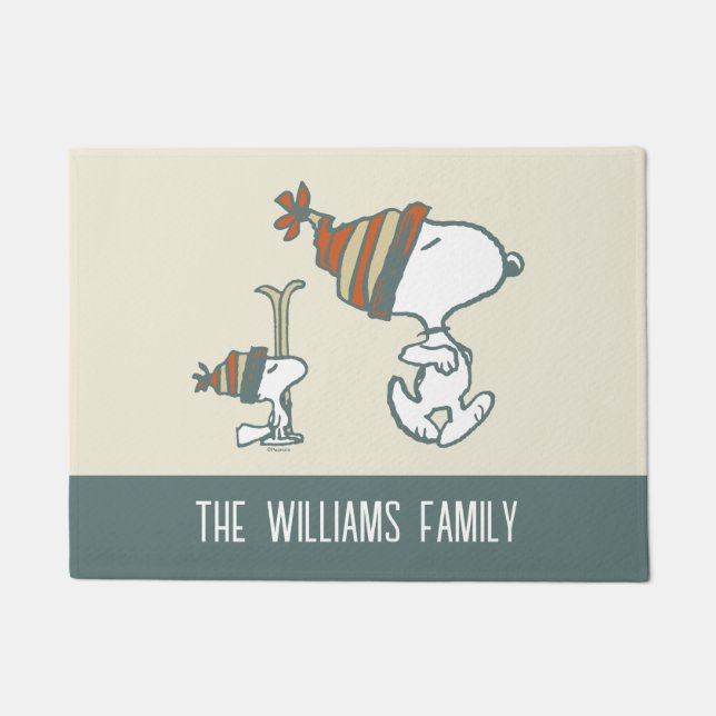 Tapete Amendoins | Triagem de Esqui de Snoopy & Woodstock (Frente)