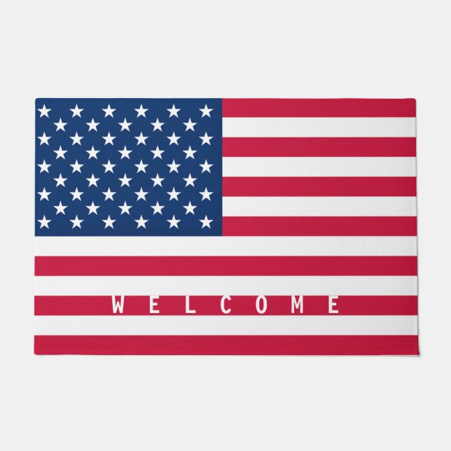 Tapete American Flag Doormat EUA Welcome (Frente)