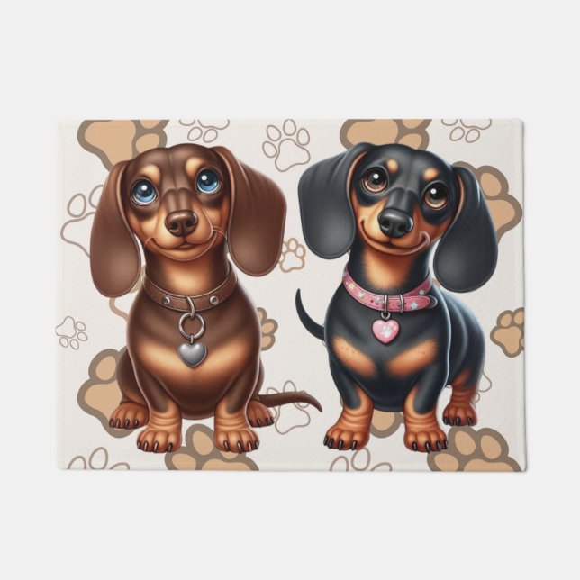 Tapete Amigos bonitos de dachshund (Frente)