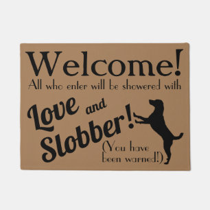 Tapete Amor e Cachorro Engraçado Slobber Passam Feliz