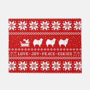 Tapete Amor Joy Peace Eskies Cães Feriado de Natal